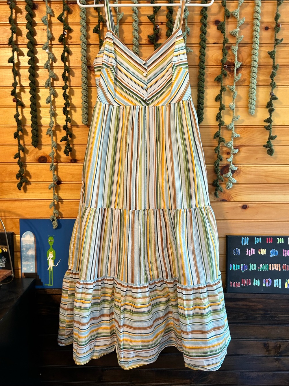 Striped Maxi Garden Wedding Guest Dress